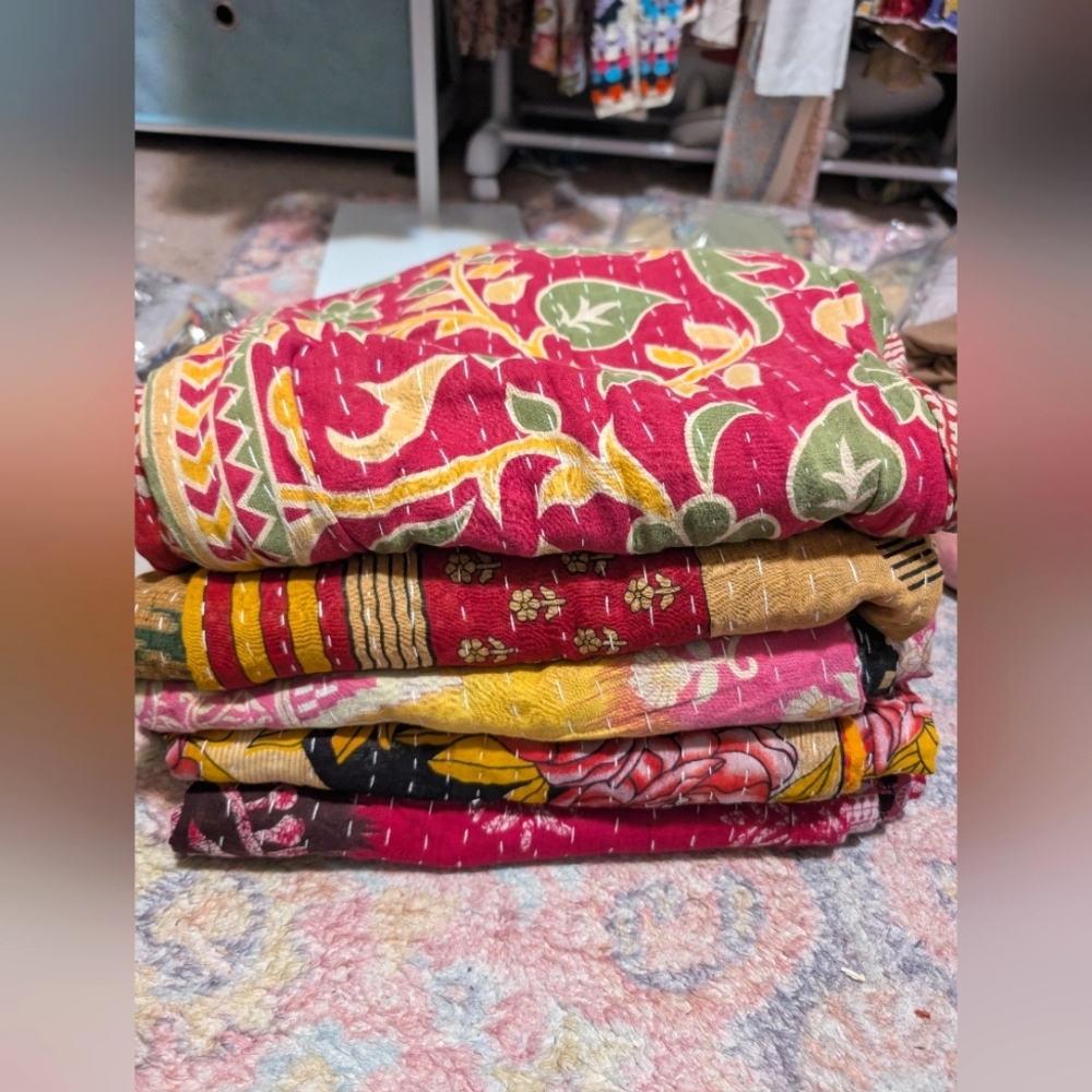 Plus Size Kantha Wide Leg Patchwork Pants - Picture 2 of 9